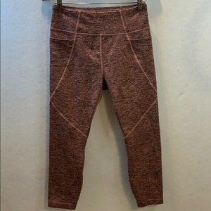 Mid-Rise Athletic/Workout Leggings, Pink and Black, Woman's Size X-Large